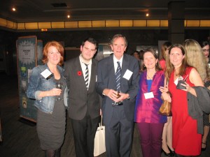 At TD Book Awards Gala with Carol MacDougall, Winston Stilwell (Fitzhenry publicist), editor Peter Carver, moi, Kathy Stinson's daughter, Kelly